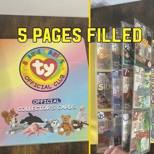 Ty BEANIE BABIES OFFICIAL CLUB COLLECTOR’S CARDS-5 pages filled 😀